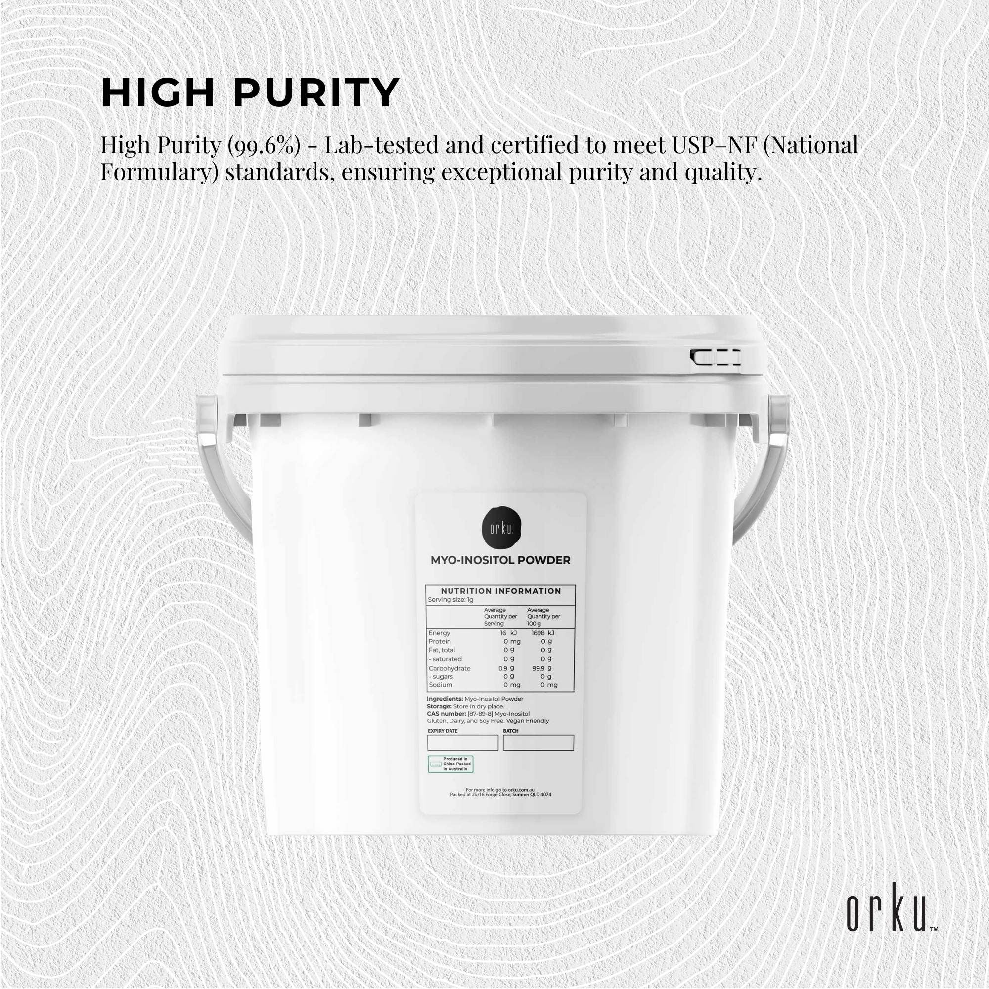 Orku 3.5Kg Myo Inositol Powder Tub - USP Grade High Purity Unflavoured V238-SUPDZ-40896537067600