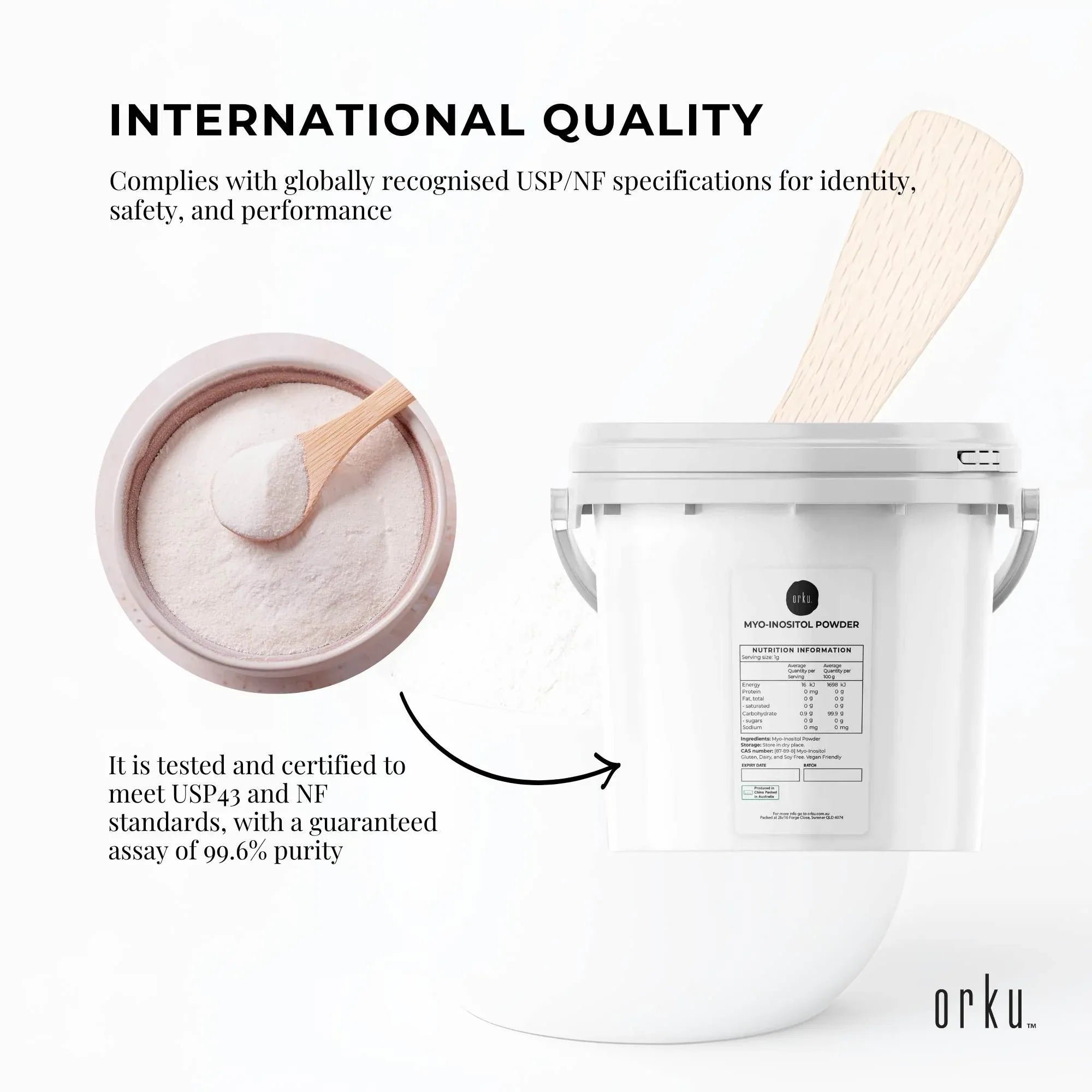 Orku 3.5Kg Myo Inositol Powder Tub - USP Grade High Purity Unflavoured V238-SUPDZ-40896537067600