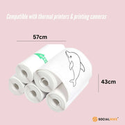 Social Hike 5 Pack Thermal Paper Camera Rolls Sticker - Instant Print Refill V238-SUPDZ-40897381236816