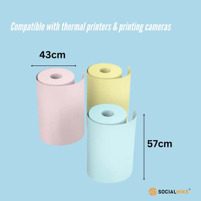 Social Hike 3 Pack Thermal Paper Camera Rolls Colour - Instant Print Refill V238-SUPDZ-40898182316112