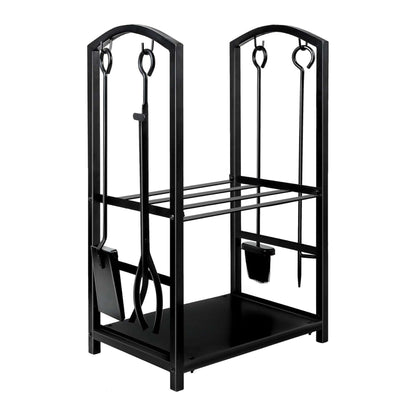Social Hike Firewood Rack Stand and Fireplace Tool Set for Log Holder Storage V238-SUPDZ-40898257813584