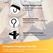 Social Hike Firewood Rack Stand and Fireplace Tool Set for Log Holder Storage V238-SUPDZ-40898257813584