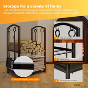 Social Hike Firewood Rack Stand and Fireplace Tool Set for Log Holder Storage V238-SUPDZ-40898257813584