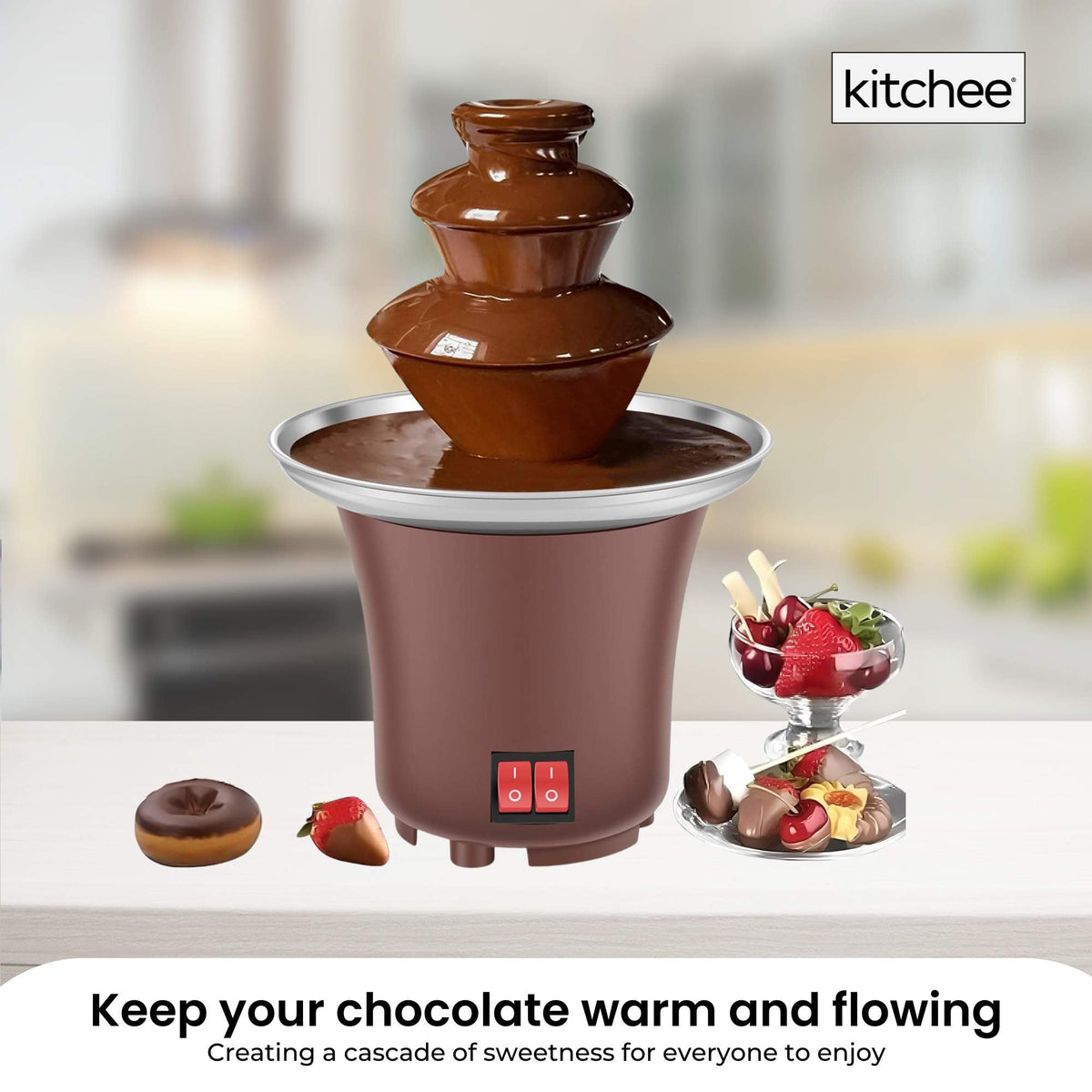 Kitchee 3 Tier Mini Chocolate Fountain Fondue Electric Machine V238-SUPDZ-40902141542480
