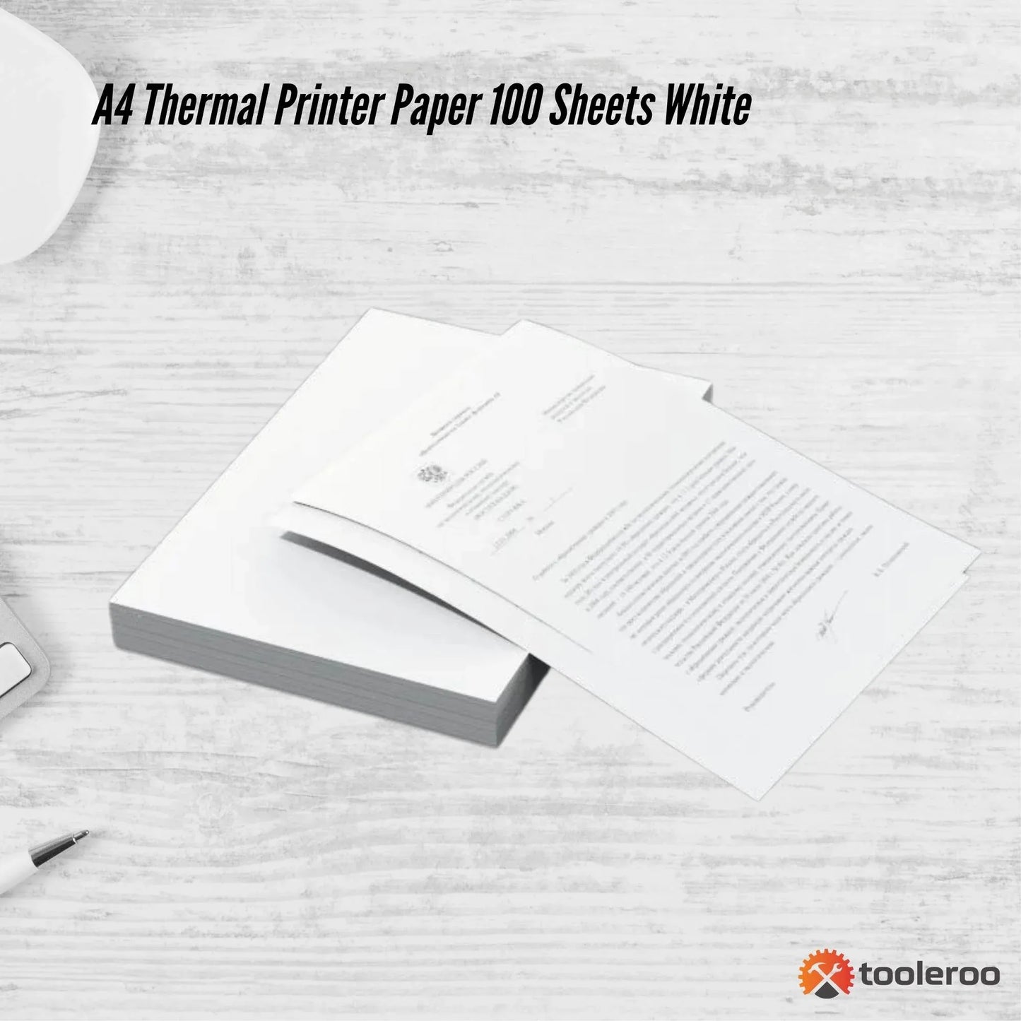 Tooleroo 100x Sheets A4 Thermal Printer Paper White - BPA Free V238-SUPDZ-40903145390160