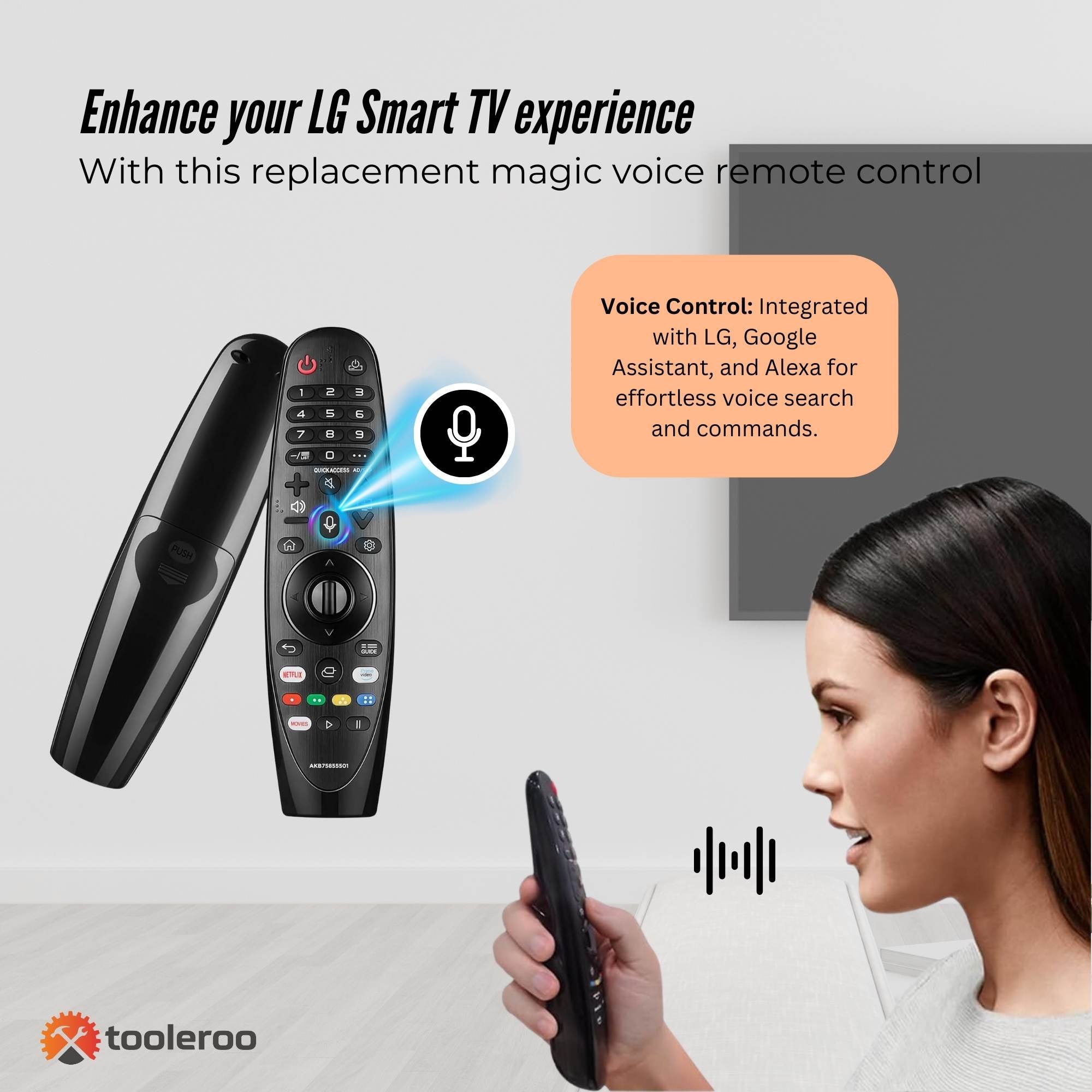 Tooleroo Smart TV Remote Control Replacement for LG Voice Magic 20GA 19BA 18BA V238-SUPDZ-40903245070416