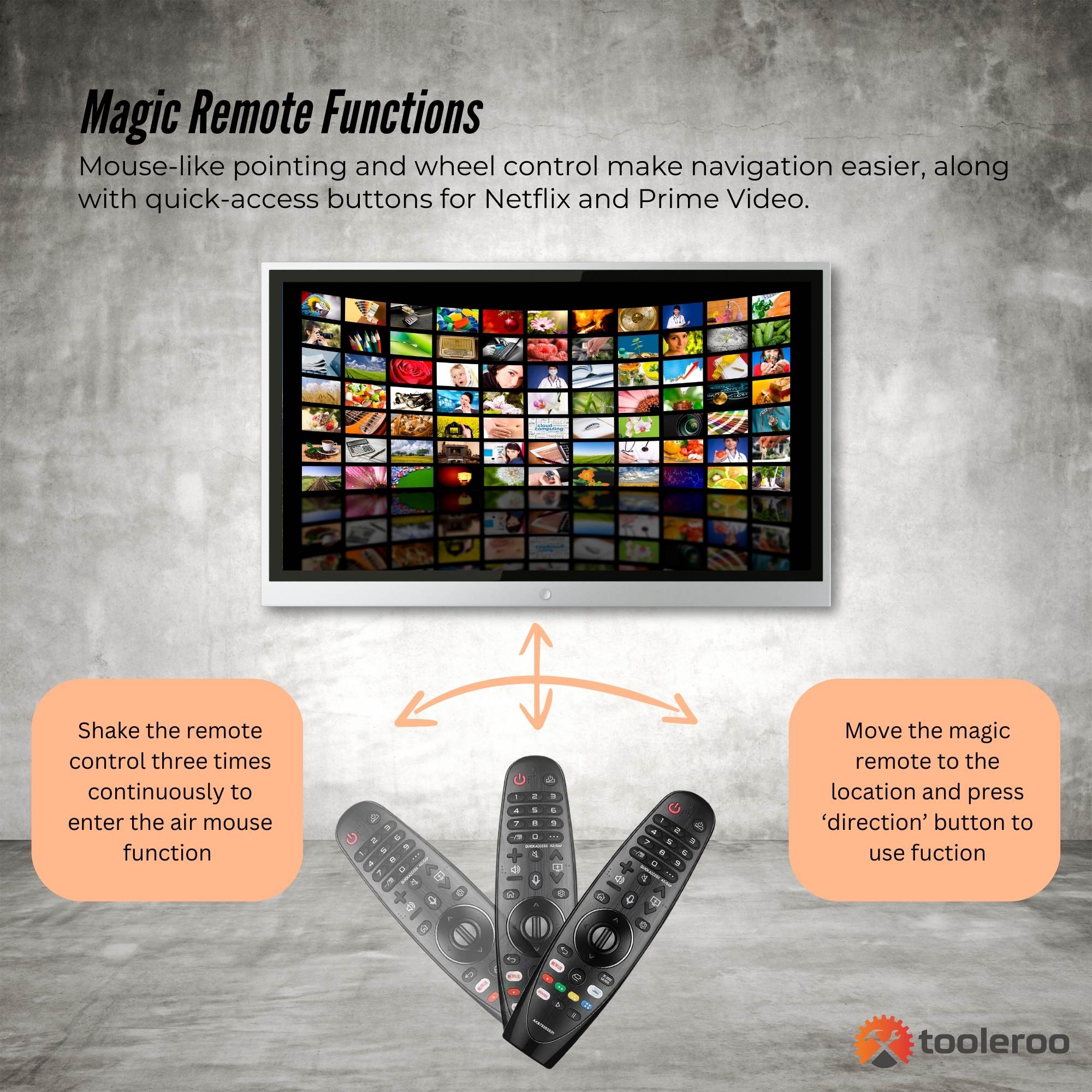 Tooleroo Smart TV Remote Control Replacement for LG Voice Magic 20GA 19BA 18BA V238-SUPDZ-40903245070416