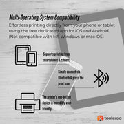 Tooleroo Portable A4 Thermal Printer White + Paper Kit - Wireless and Inkless V238-SUPDZ-40903265648720