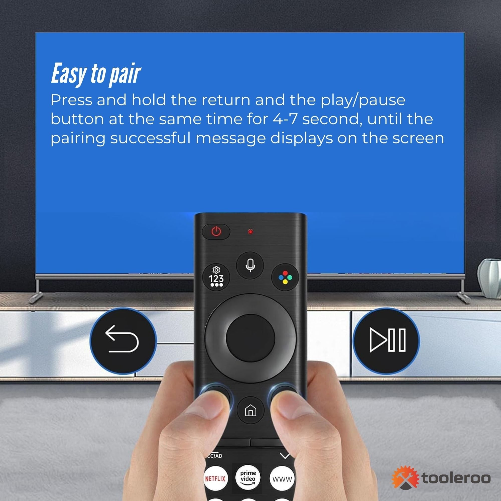 Tooleroo Smart TV Remote Control Replacement For Samsung Voice URC01910F V238-SUPDZ-40903266500688