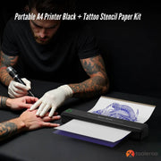 Tooleroo Portable A4 Thermal Printer Black + Tattoo Stencil Paper - Wireless V238-SUPDZ-40904561393744