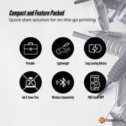 Tooleroo Portable A4 Thermal Printer Black + Tattoo Stencil Paper - Wireless V238-SUPDZ-40904561393744