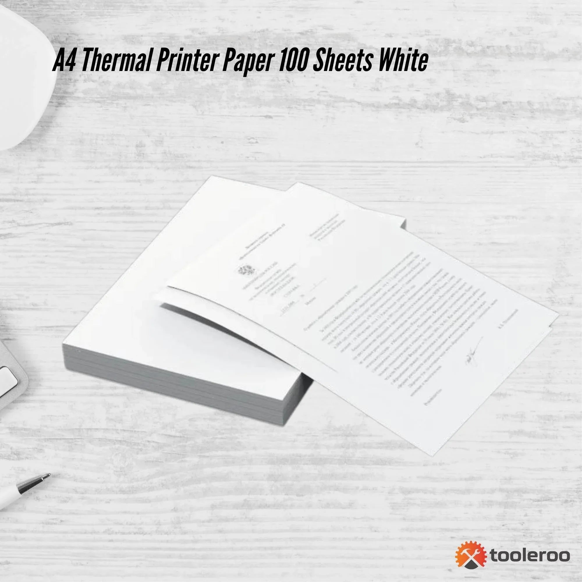 Tooleroo 20x 100 Sheet Pack A4 Thermal Printer Paper White - BPA Free Bulk V238-SUPDZ-40909635878992