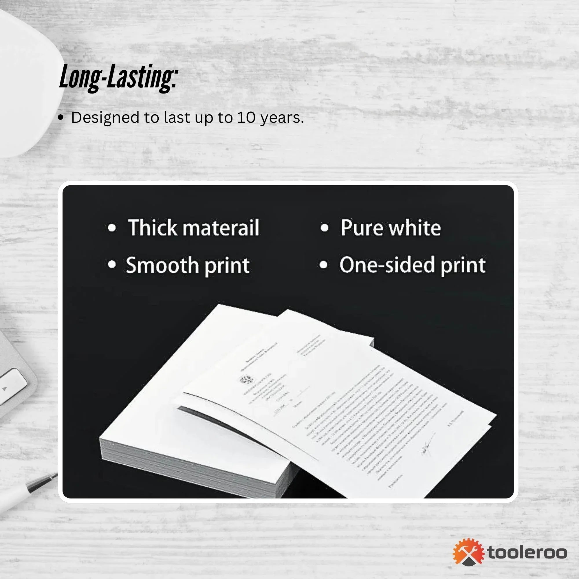Tooleroo 20x 100 Sheet Pack A4 Thermal Printer Paper White - BPA Free Bulk V238-SUPDZ-40909635878992
