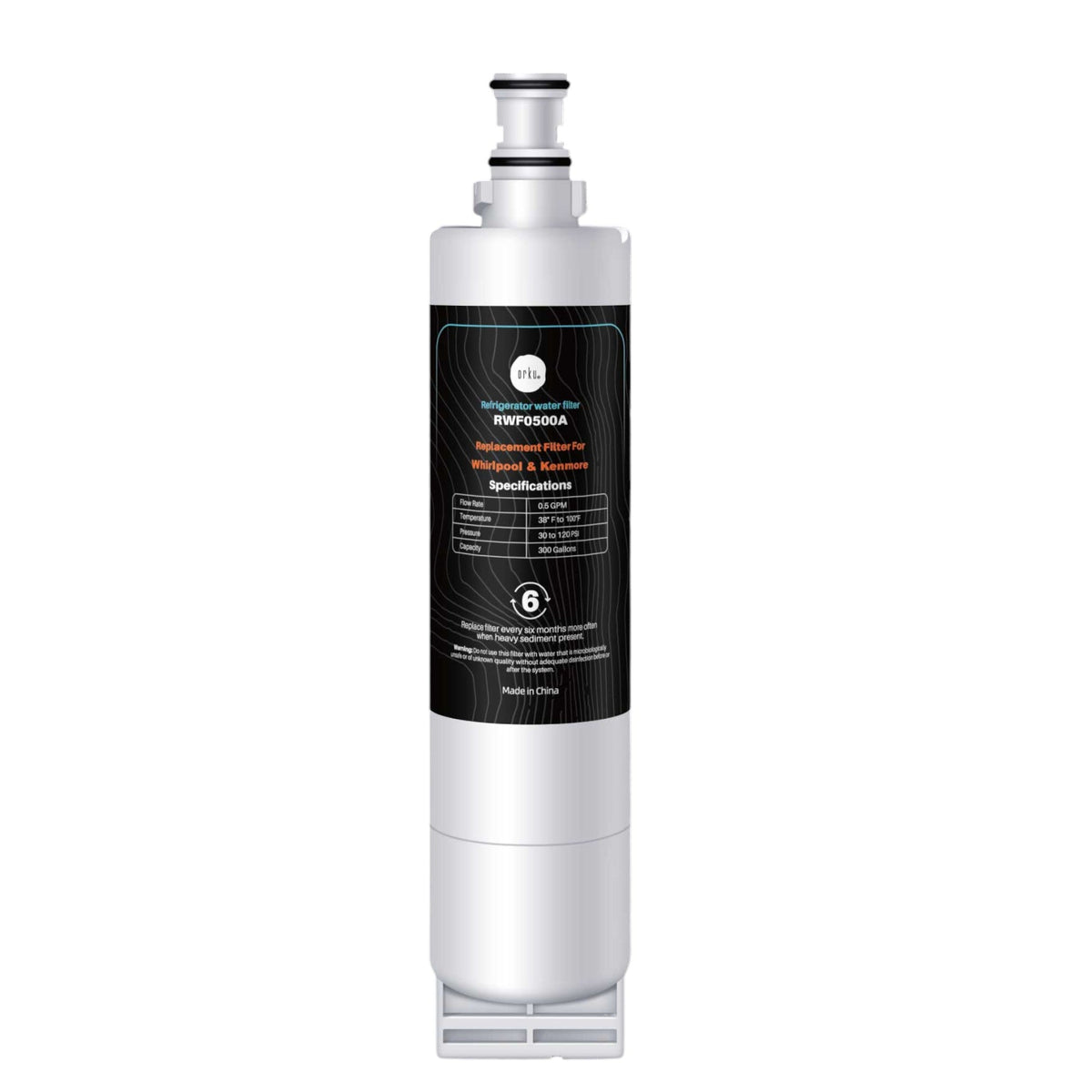 Orku Fridge Water Filter Cartridge Replacement for Whirlpool Kenmore RWF0500A V238-SUPDZ-40916235386960