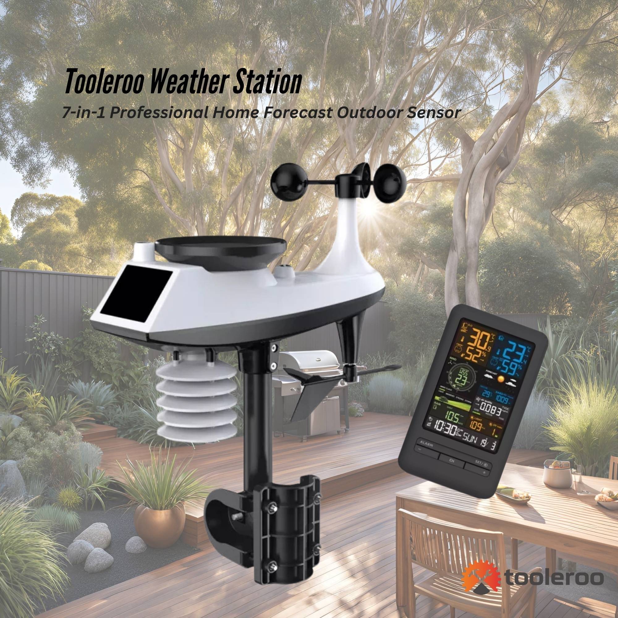 Tooleroo Weather Station 7-in-1 Professional Home Forecast Outdoor Sensor V238-SUPDZ-40944745283664