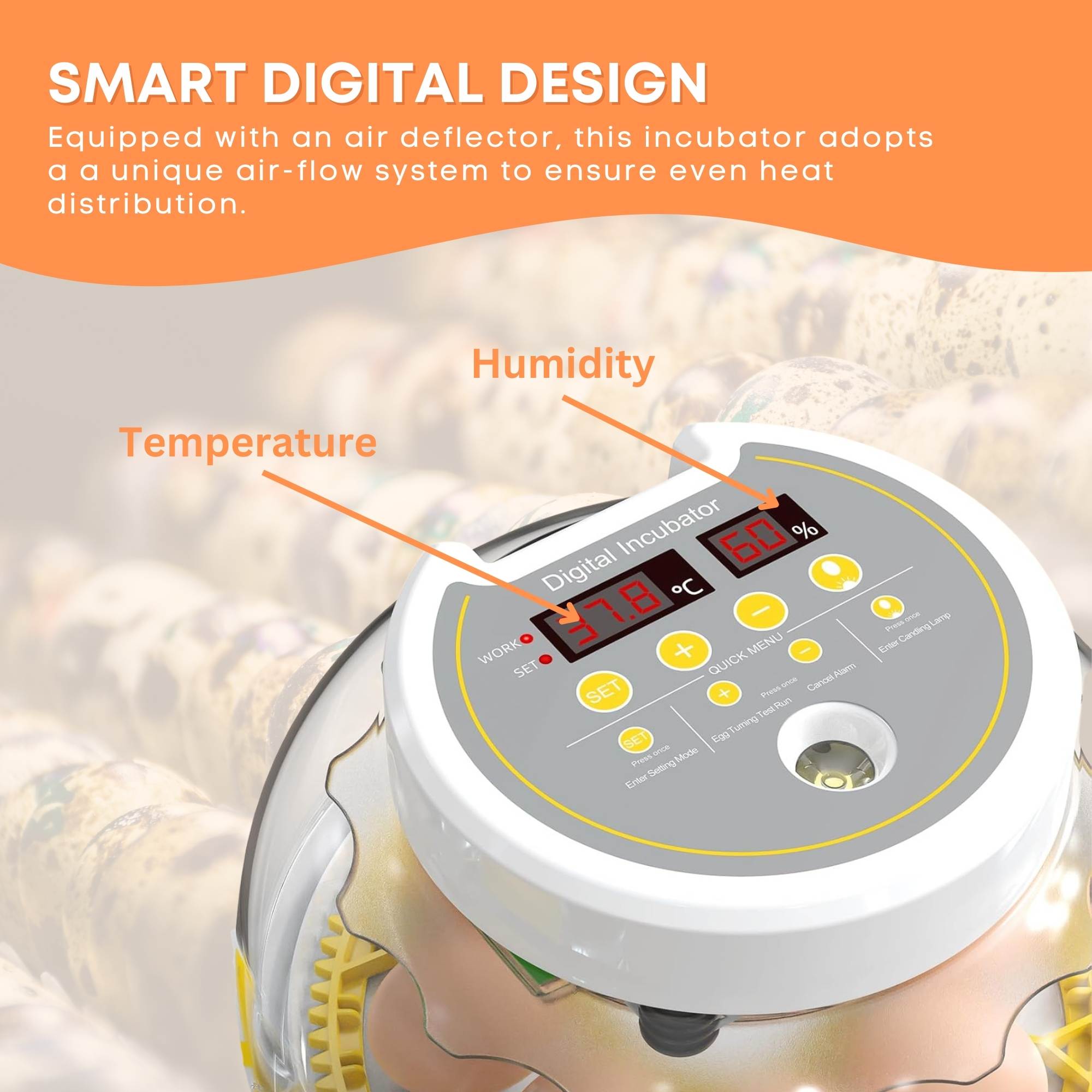 Automatic 8 / 18 Egg Incubator - Electrical Turning Chicken Quail Duck Hatching V238-SUPDZ-40950300442704