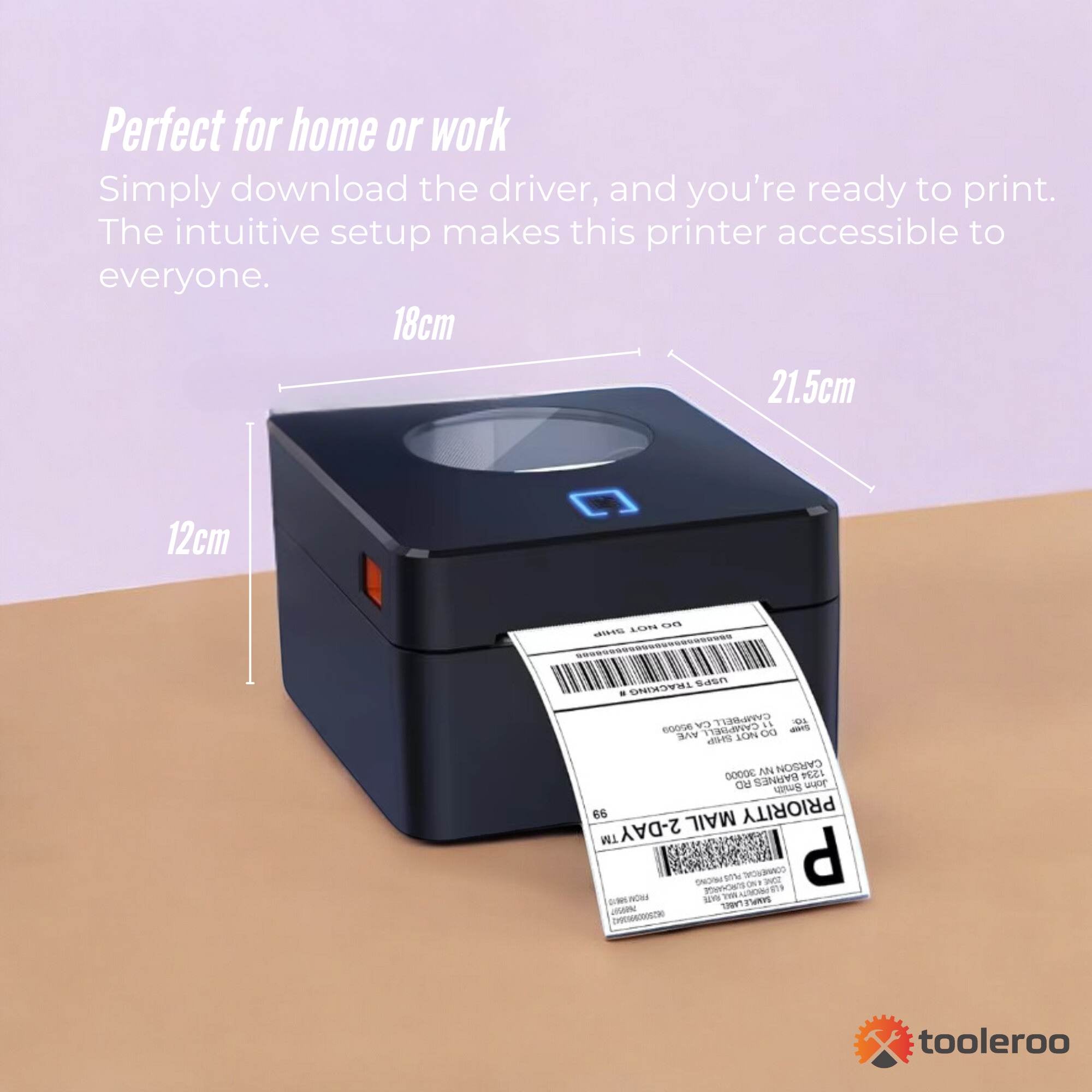 Tooleroo Bluetooth Thermal Label Printer - USB POS Receipt Shipping Printing V238-SUPDZ-40959867191376