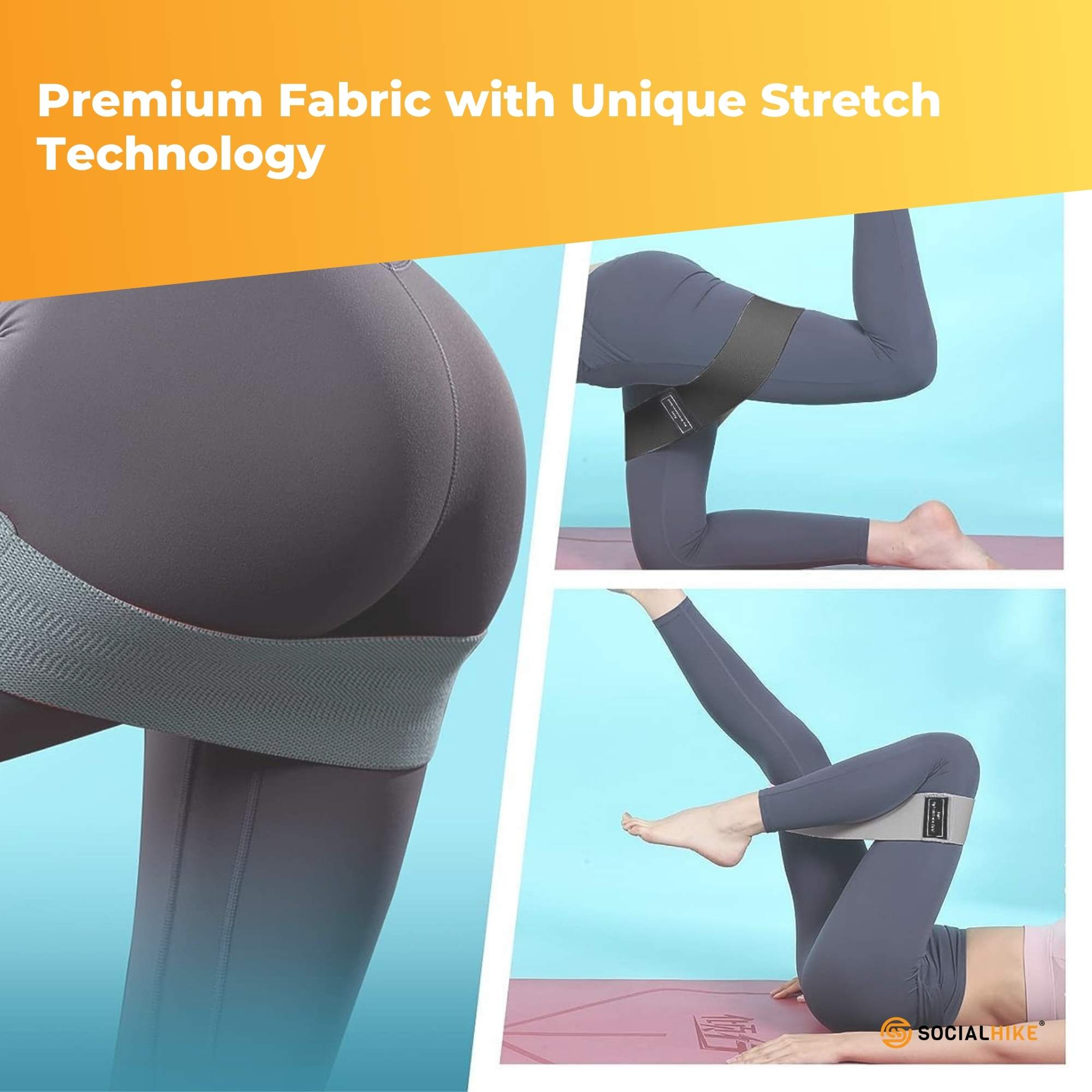3x Resistance Exercise Hip Bands Set - Stretch Glute Booty Workout Power Loops V238-SUPDZ-40976301555792