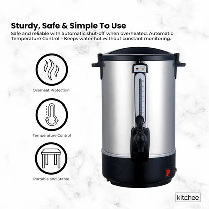 Kitchee 20L Electric Water Boiler - Stainless Steel Commercial Hot Liquid Urn V238-SUPDZ-40983791534160