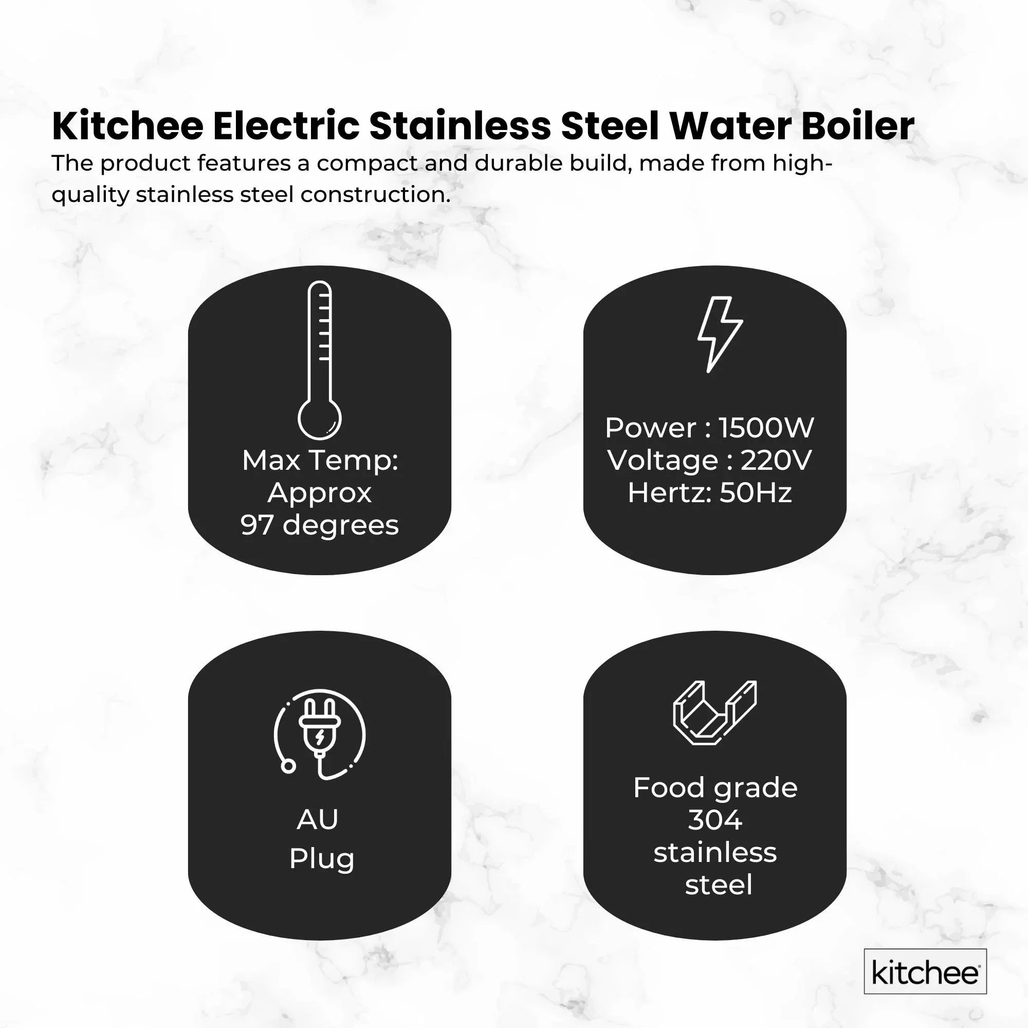 Kitchee 20L Electric Water Boiler - Stainless Steel Commercial Hot Liquid Urn V238-SUPDZ-40983791534160