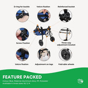 Rooster Farms Little Dog Wheelchair XS Harness - Adjustable Back Leg Aid V238-SUPDZ-40983792156752