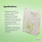 1000x Medium Reusable Plastic Singlet Shopping Bags 80% Recycled 38UM Compliant V238-SUPDZ-40993006780496