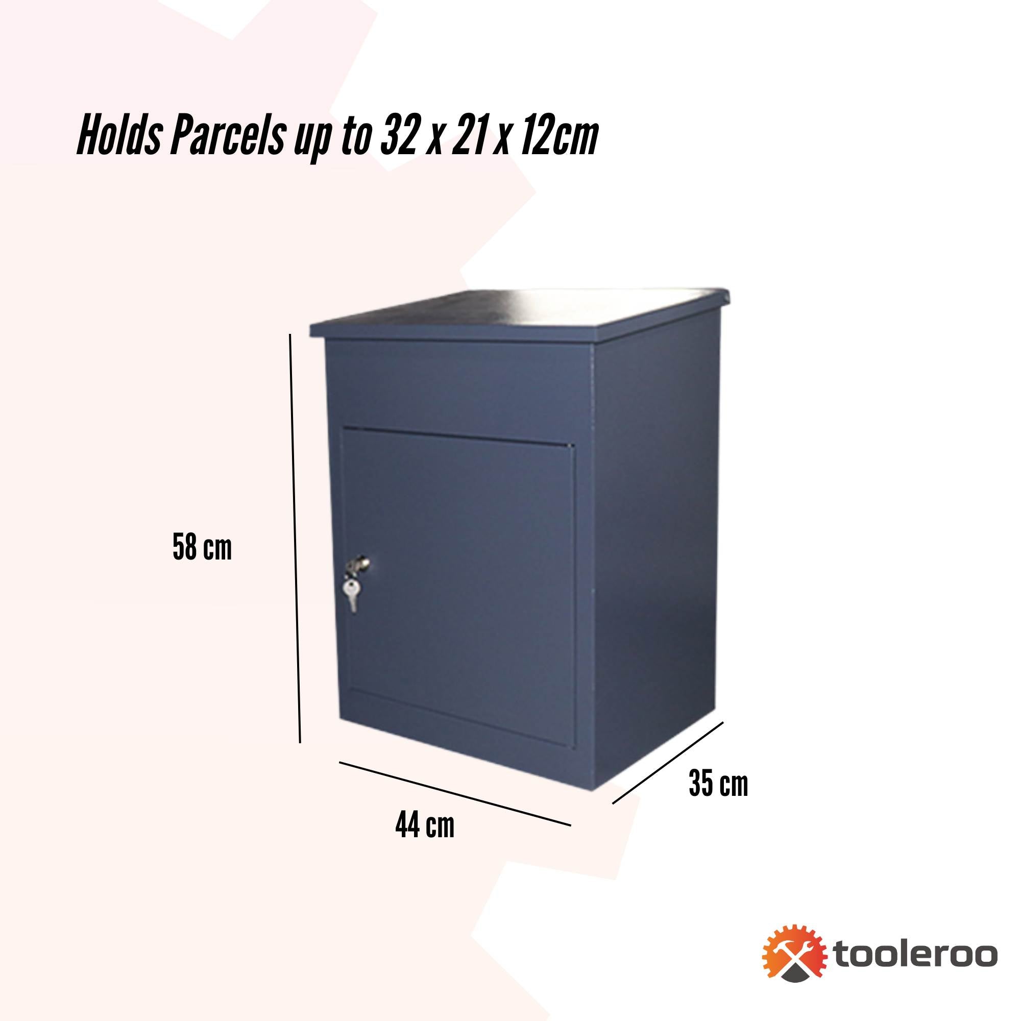 Parcel Delivery Drop Box Mailbox - Secure Home Package Locker 44x35x58cm Grey V238-SUPDZ-40998759825488
