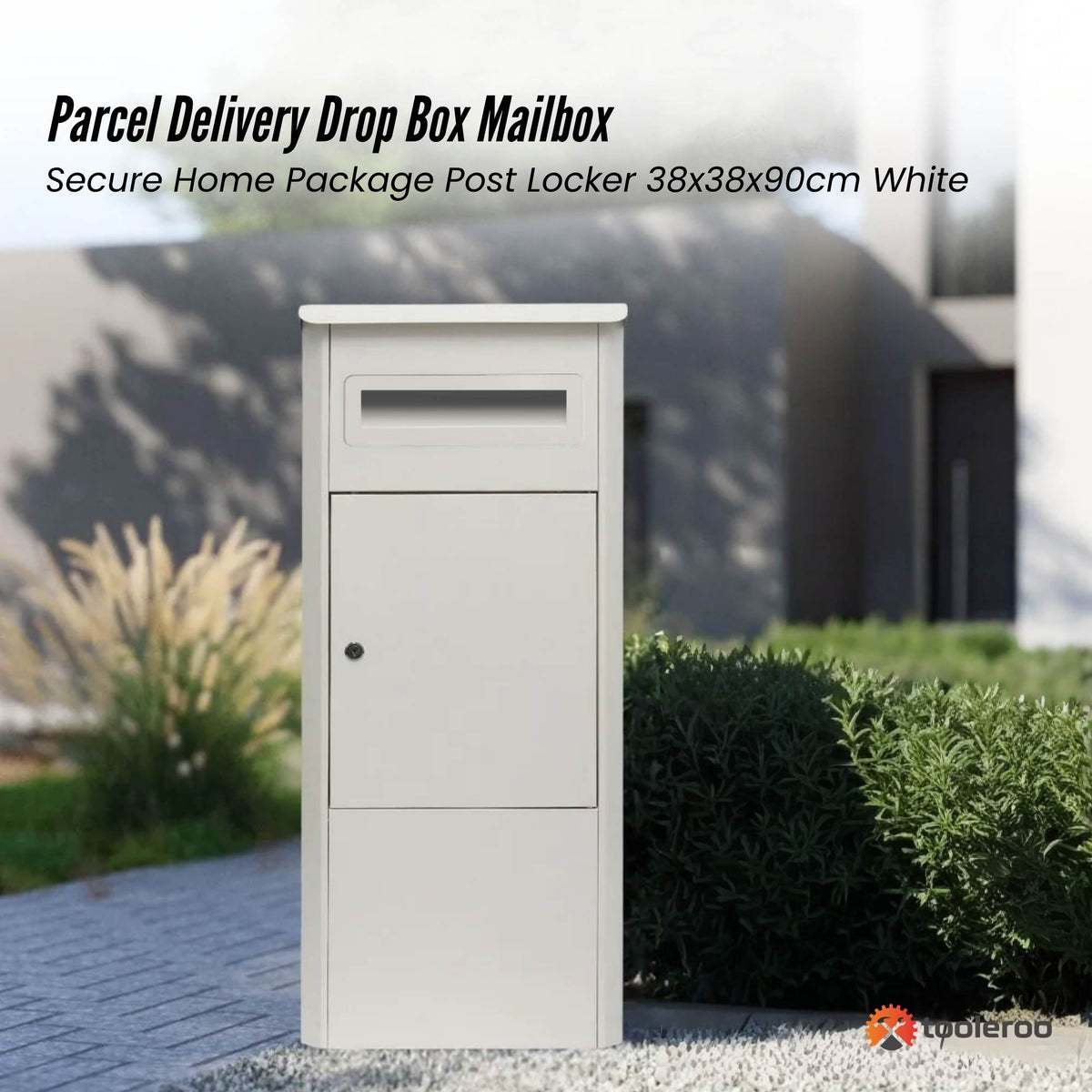 Parcel Delivery Drop Box Mailbox - Secure Home Package Locker 38x38x90cm White V238-SUPDZ-40998763987024