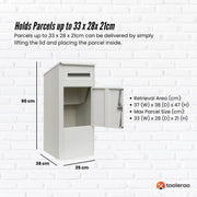 Parcel Delivery Drop Box Mailbox - Secure Home Package Locker 38x38x90cm White V238-SUPDZ-40998763987024