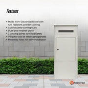 Parcel Delivery Drop Box Mailbox - Secure Home Package Locker 38x38x90cm White V238-SUPDZ-40998763987024