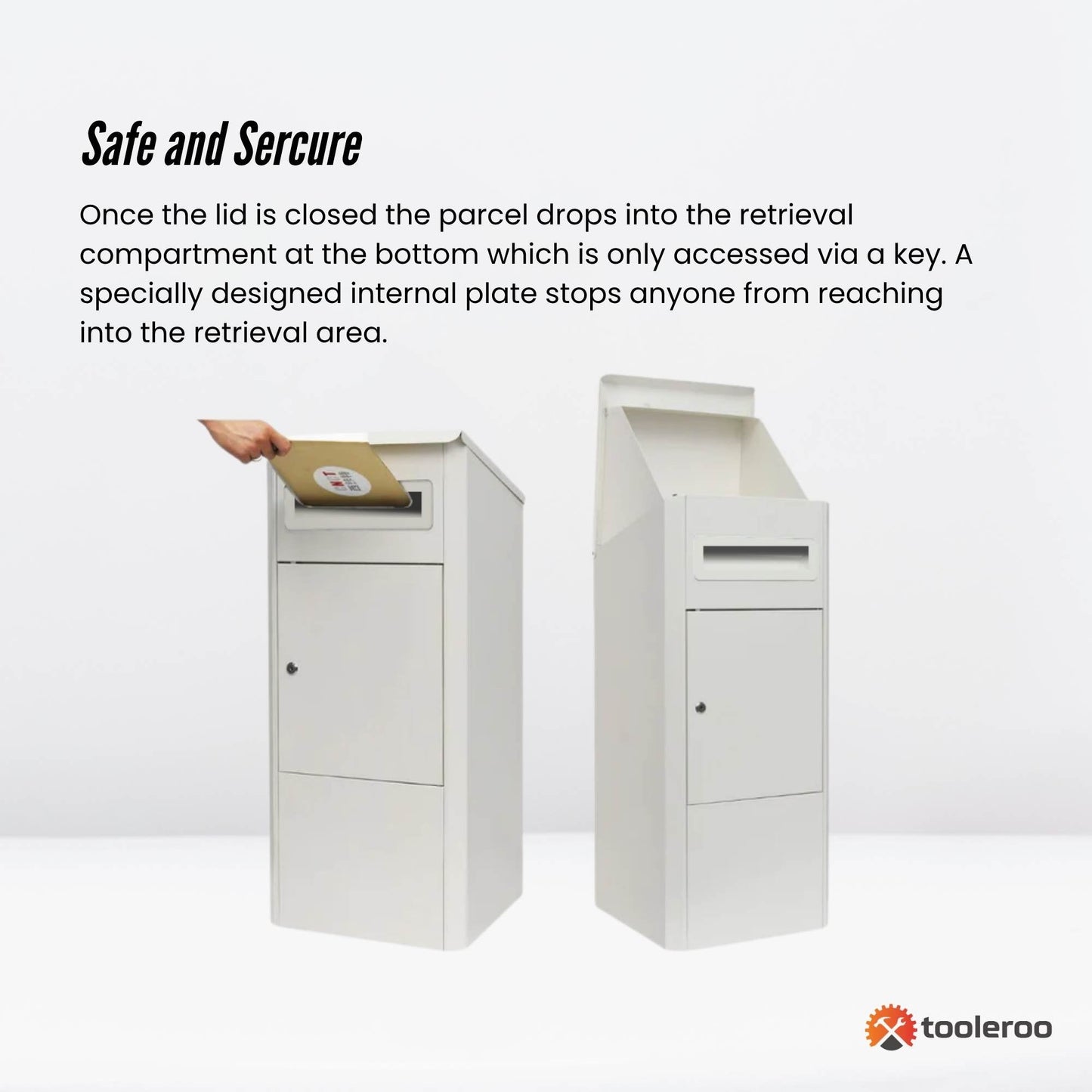 Parcel Delivery Drop Box Mailbox - Secure Home Package Locker 38x38x90cm White V238-SUPDZ-40998763987024