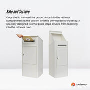 Parcel Delivery Drop Box Mailbox - Secure Home Package Locker 38x38x90cm White V238-SUPDZ-40998763987024