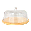 Kitchee 30cm Bamboo Cake Stand + Dome Acrylic Cover - Dessert Display Plate V238-SUPDZ-41002621763664