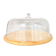 Kitchee 30cm Bamboo Cake Stand + Dome Acrylic Cover - Dessert Display Plate V238-SUPDZ-41002621763664