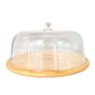 Kitchee 30cm Bamboo Cake Stand + Dome Acrylic Cover - Dessert Display Plate V238-SUPDZ-41002621763664