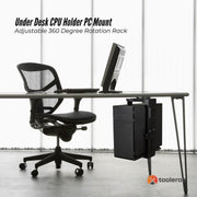 Tooleroo Under Desk CPU Holder PC Mount - Adjustable 360 Degree Rotation Rack V238-SUPDZ-41010225676368