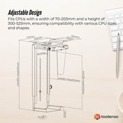 Tooleroo Under Desk CPU Holder PC Mount - Adjustable 360 Degree Rotation Rack V238-SUPDZ-41010225676368