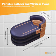 Portable Bathtub and Wireless Pump - Inflatable Foldable Collapsible Adult Tub Orange V238-SUPDZ-41020396634192