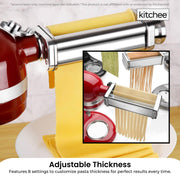Kitchee Pasta Noodle Maker Roller Cutter Attachments - Compatible with KitchenAid Mixer V238-SUPDZ-41021510975568