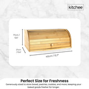 Kitchee 40cm Bamboo Bread Box - Storage Bin Keeper Kitchen Counter Container V238-SUPDZ-41024667975760
