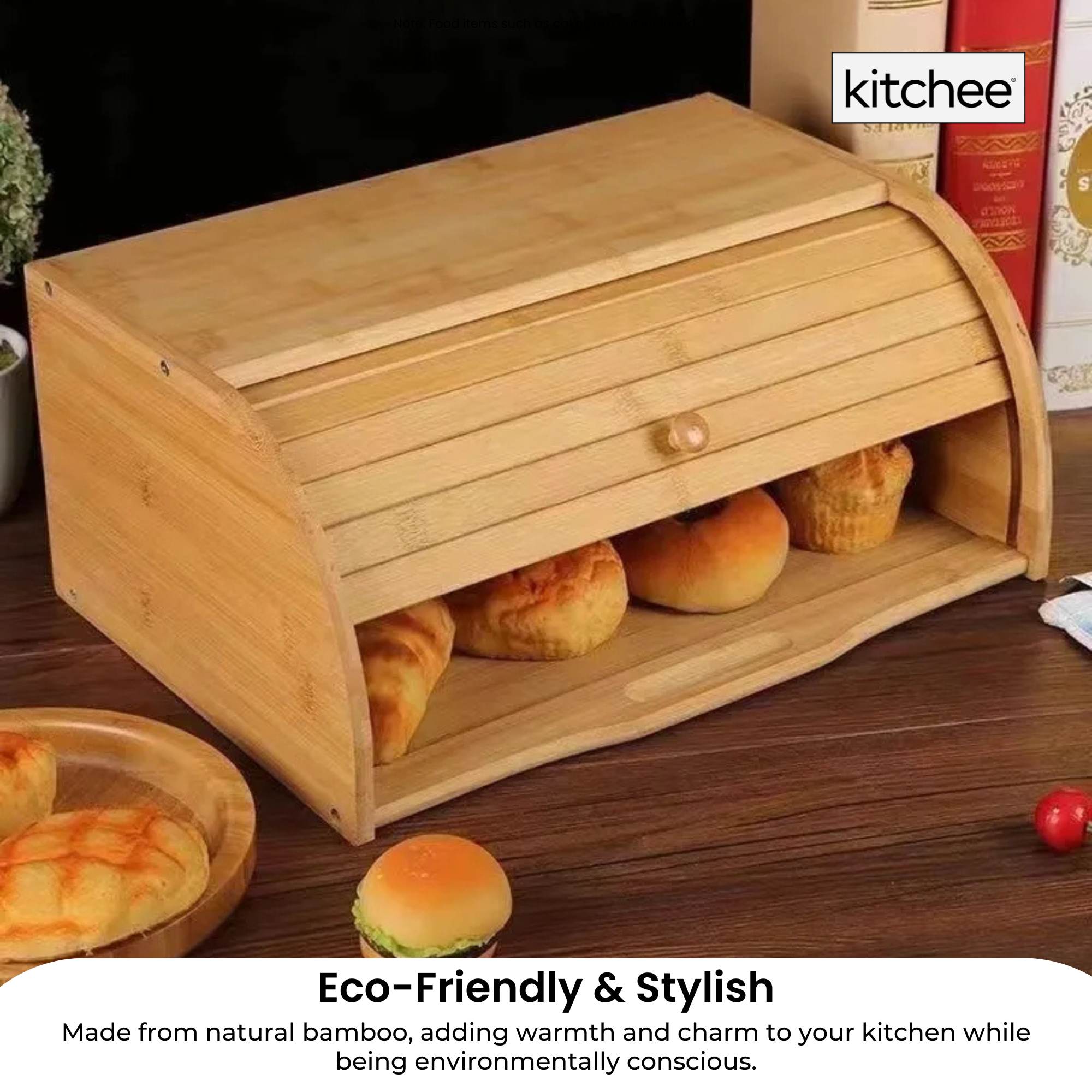 Kitchee 40cm Bamboo Bread Box - Storage Bin Keeper Kitchen Counter Container V238-SUPDZ-41024667975760