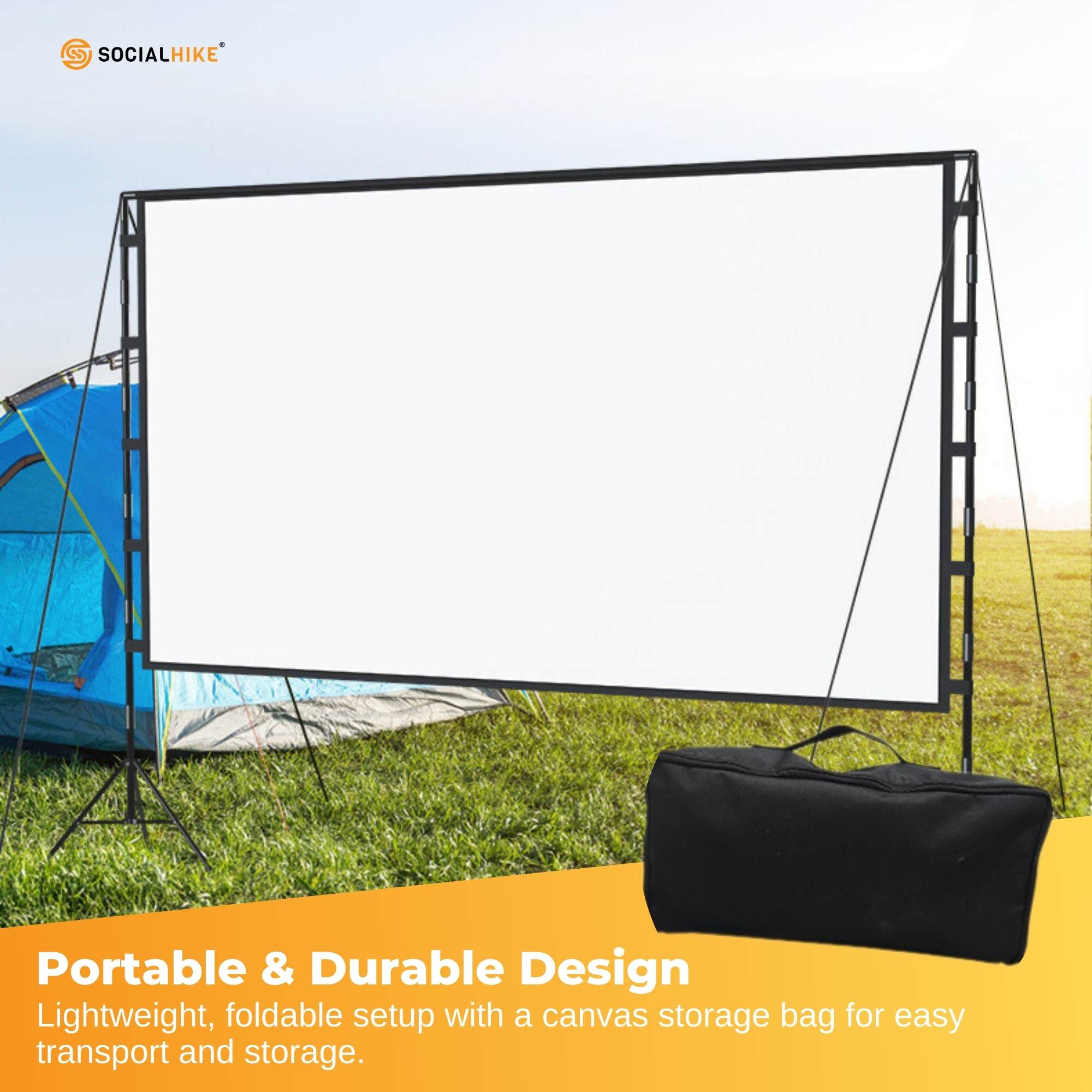 120" Portable Movie Projector Screen - Outdoor Indoor 16:9 4K Tripod Stand Case V238-SUPDZ-41041554473040