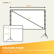120" Portable Movie Projector Screen - Outdoor Indoor 16:9 4K Tripod Stand Case V238-SUPDZ-41041554473040