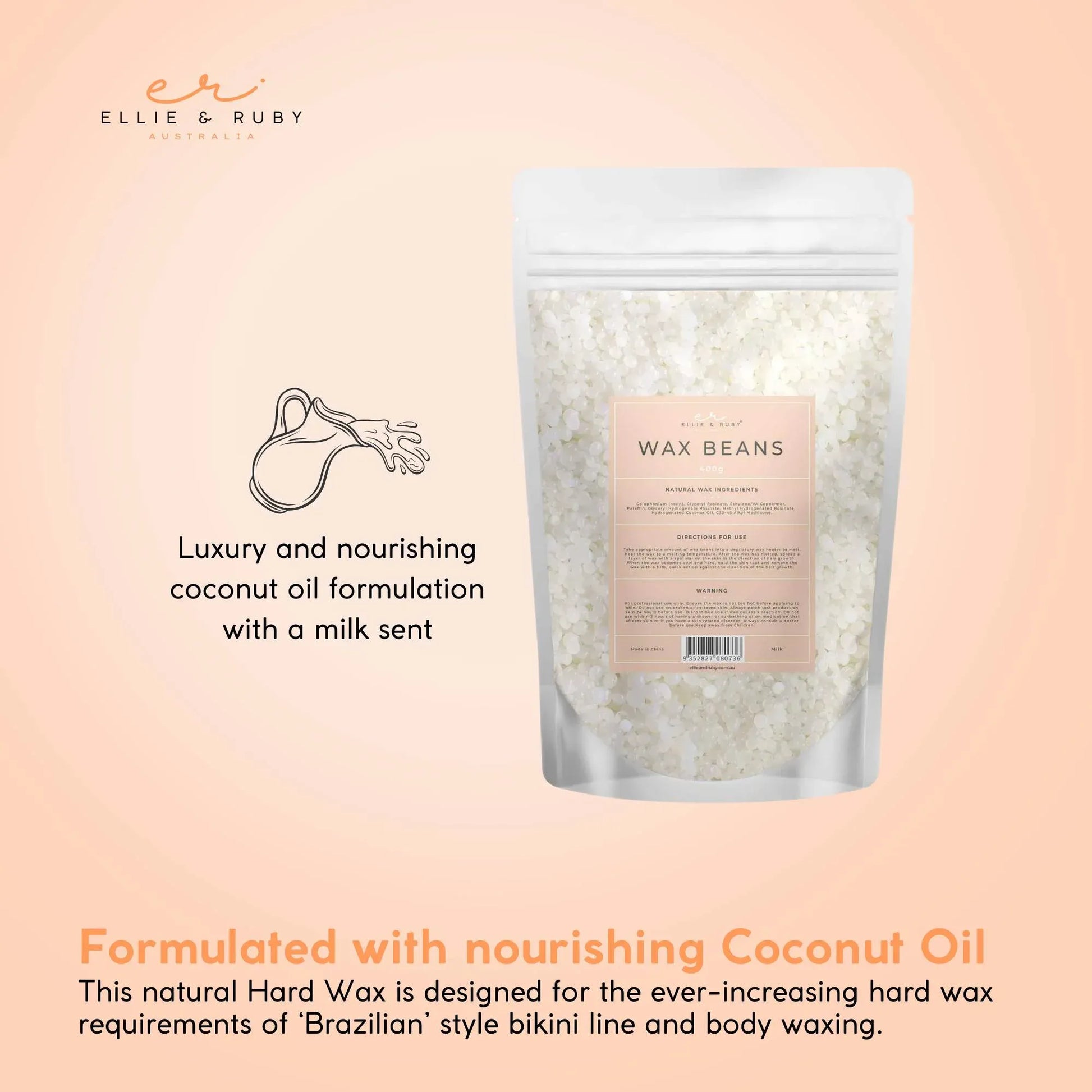 400g Wax Beads Milk - Brazilian Waxing Beans - Stripless Bikini Hair Removal V238-SUPDZ-41044588593232