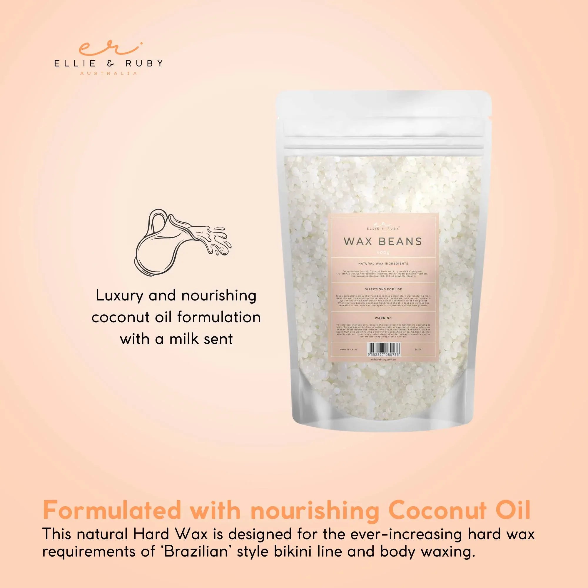 400g Wax Beads Milk - Brazilian Waxing Beans - Stripless Bikini Hair Removal V238-SUPDZ-41044588593232