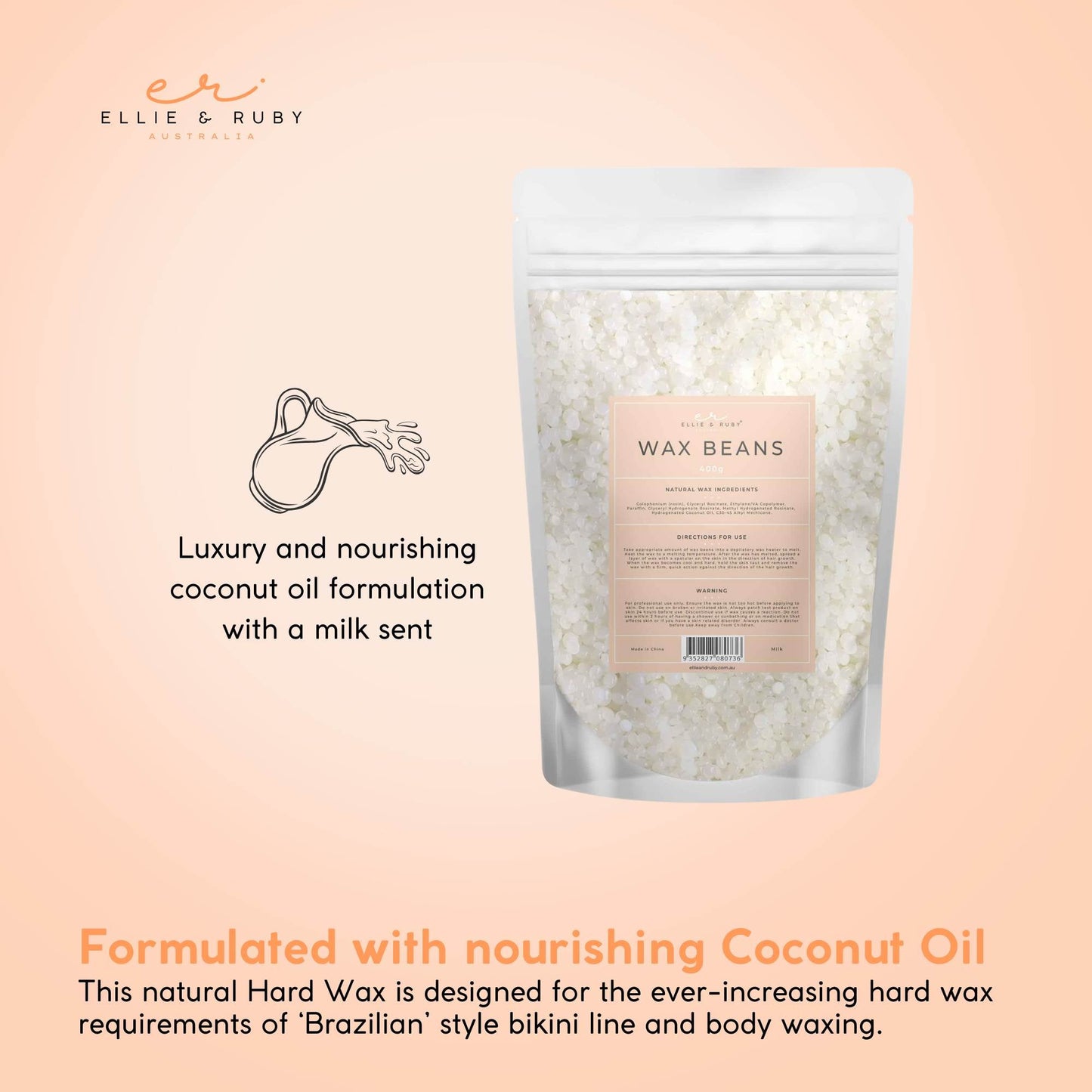 10x 400g Wax Beads Milk - Brazilian Waxing Beans - Stripless Hair Removal V238-SUPDZ-41044592001104