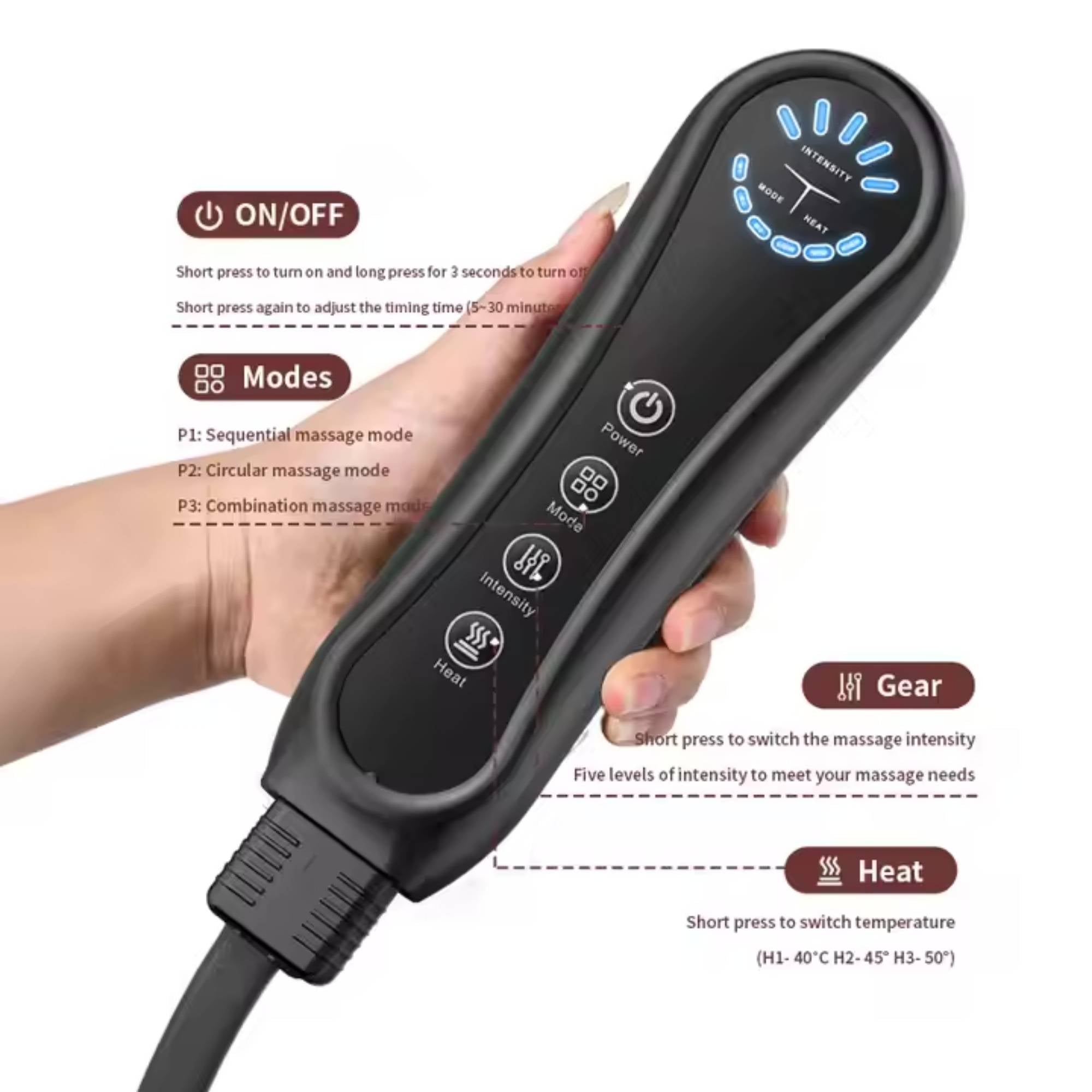 Orku Air Compression Leg Knee Foot Massager with Heat - Relaxation and Recovery V238-SUPDZ-41059817259088