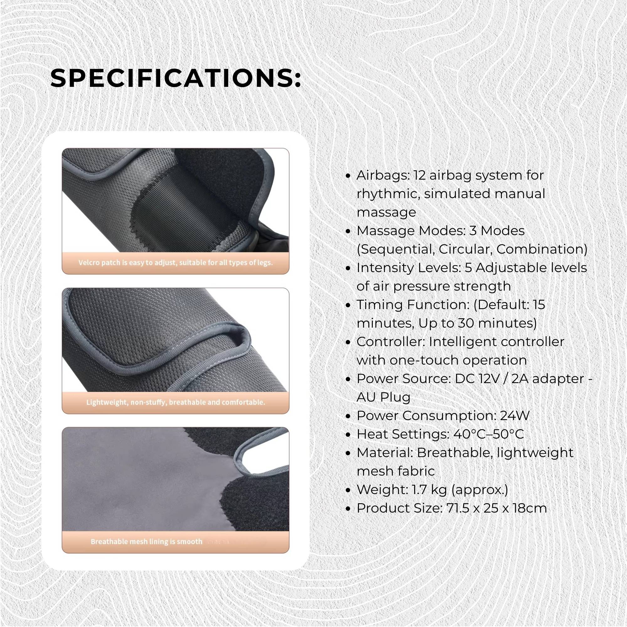 Orku Air Compression Leg Knee Foot Massager with Heat - Relaxation and Recovery V238-SUPDZ-41059817259088