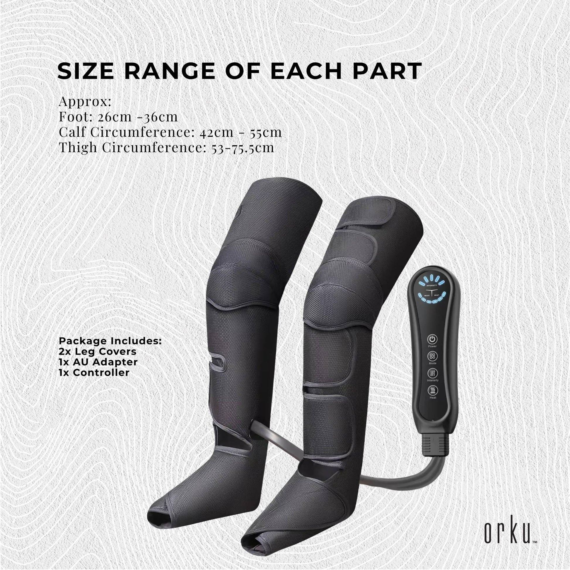 Orku Air Compression Leg Knee Foot Massager with Heat - Relaxation and Recovery V238-SUPDZ-41059817259088