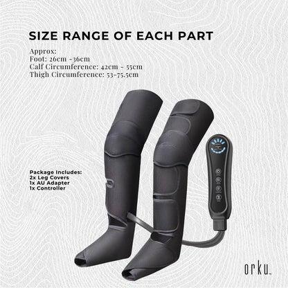 Orku Air Compression Leg Knee Foot Massager with Heat - Relaxation and Recovery V238-SUPDZ-41059817259088